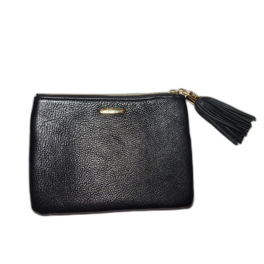 GiGi New York Womens Uber Pebble Leather Clutch Black Minimalist